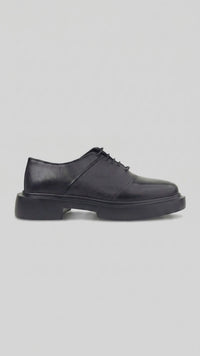 Formales Men's Leather Chunky Sole Lace Up 2543 Black FC162
