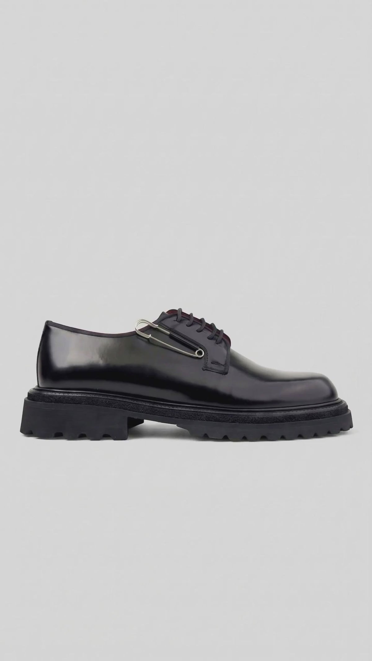 Formales Men's Leather Chunky Sole Lace Up 0218 Black FC161