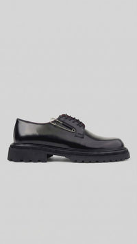 Formales Men's Leather Chunky Sole Lace Up 0218 Black FC161