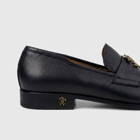 Roberto Cavalli Men's Leather Dress Slip On 30736 Black RC10, showing the side profile with detailed textured leather and