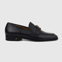 Roberto Cavalli Men's Leather Dress Slip On 30736 Black shoe, featuring pebble grain leather and gold-tone RC logo,