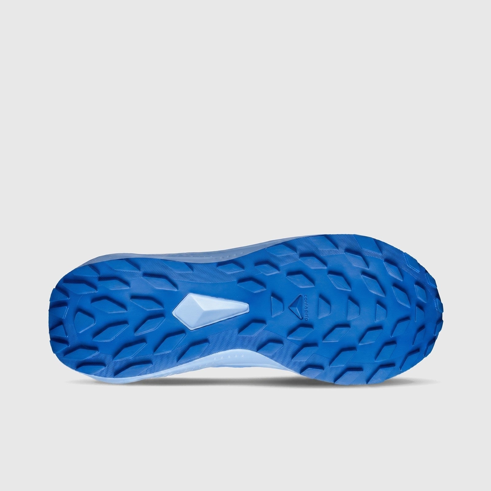 Salomon Alphaglide W ladies sneaker in Ancient Water blue, bottom view showing textured rubber outsole tread.