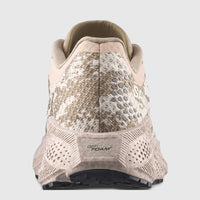 Back view of Salomon Ladies Sneaker Aero Glide 4 GRVL 454073 in tapioca, desert tan, and burro, showing textured upper and