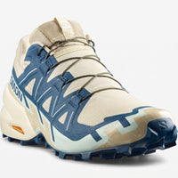 Salomon Men's Sneaker Speedcross 6 in Bog and Gibraltar Sea with Clearly Aqua accents, angled close-up trail shoe