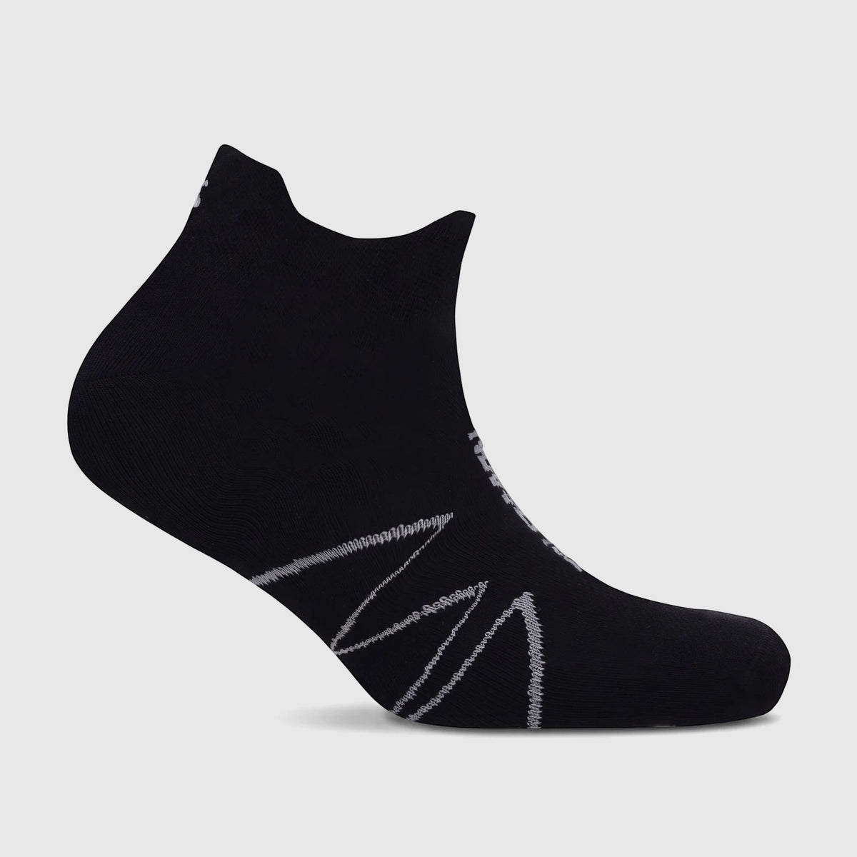 Salomon Men's SUO 0605 Xa Sonic ankle sock in deep black with alloy silver detail, studio shot.