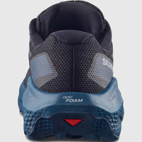 Rear view of Salomon Men's Sneaker Ultra Flow 2 492216 in black mesh with blue optiFOAM heel midsole