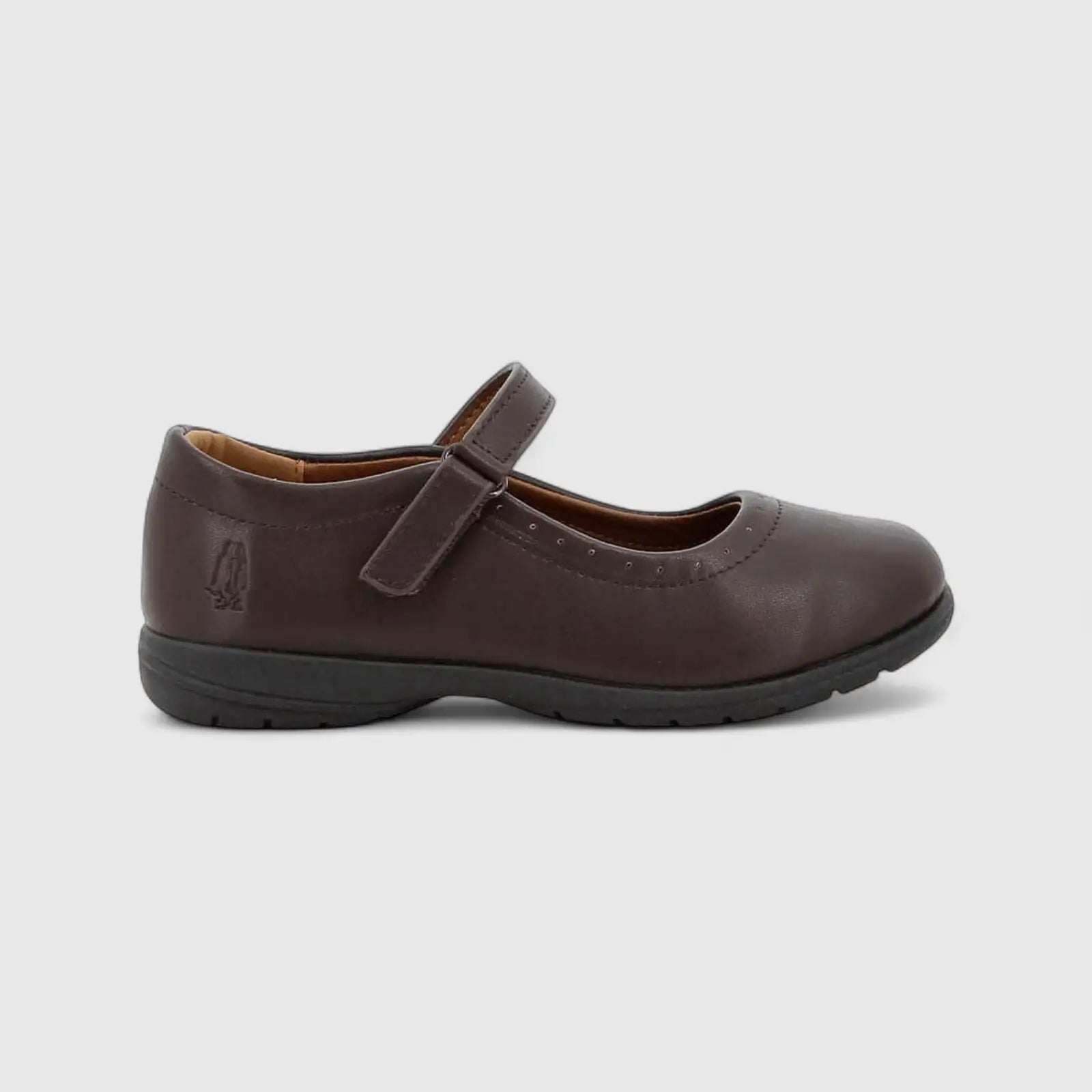 Scarlett Girls Youths (UK2 TO UK9) Mary Jane Velcro School Shoe HPY00010 Brown HG4