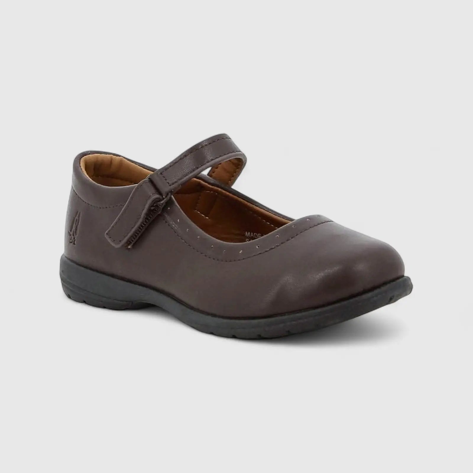 Scarlett Girls Youths (UK2 TO UK9) Mary Jane Velcro School Shoe HPY00010 Brown HG4