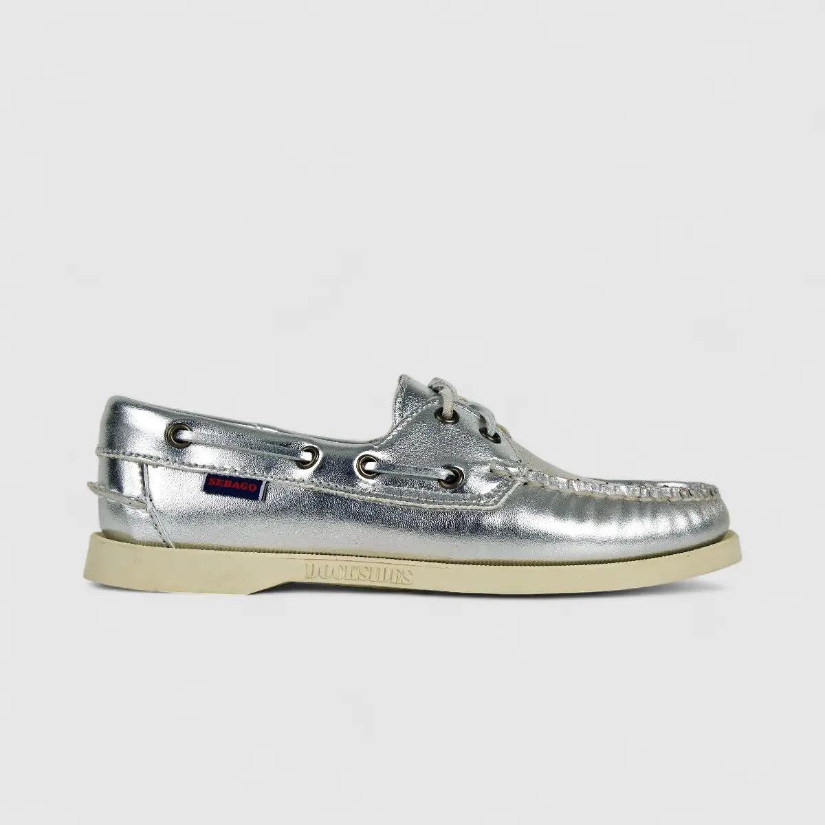 Sebago Ladies Docksides Portland Met 73127GW 988 Silver SD1