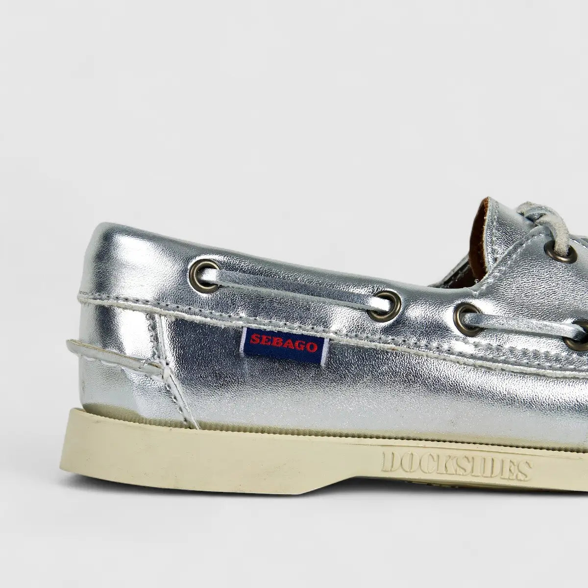 Sebago Ladies Docksides Portland Met 73127GW 988 Silver SD1