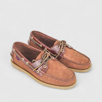 Sebago Men's Docksides Portland Nubuck Waxy 78123HW AI5 Brown/Dk Brown SG32