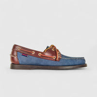 Sebago Men's Docksides Portland Nubuck Waxy 78123HW AI6 Blue/Brown SG33