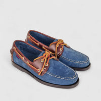 Sebago Men's Docksides Portland Nubuck Waxy 78123HW AI6 Blue/Brown SG33