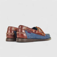 Sebago Men's Docksides Portland Nubuck Waxy 78123HW AI6 Blue/Brown SG33