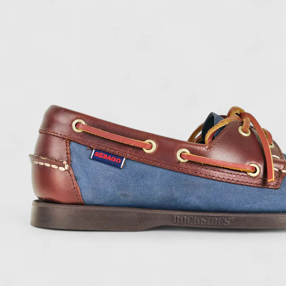 Sebago Men's Docksides Portland Nubuck Waxy 78123HW AI6 Blue/Brown SG33