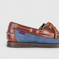 Sebago Men's Docksides Portland Nubuck Waxy 78123HW AI6 Blue/Brown SG33