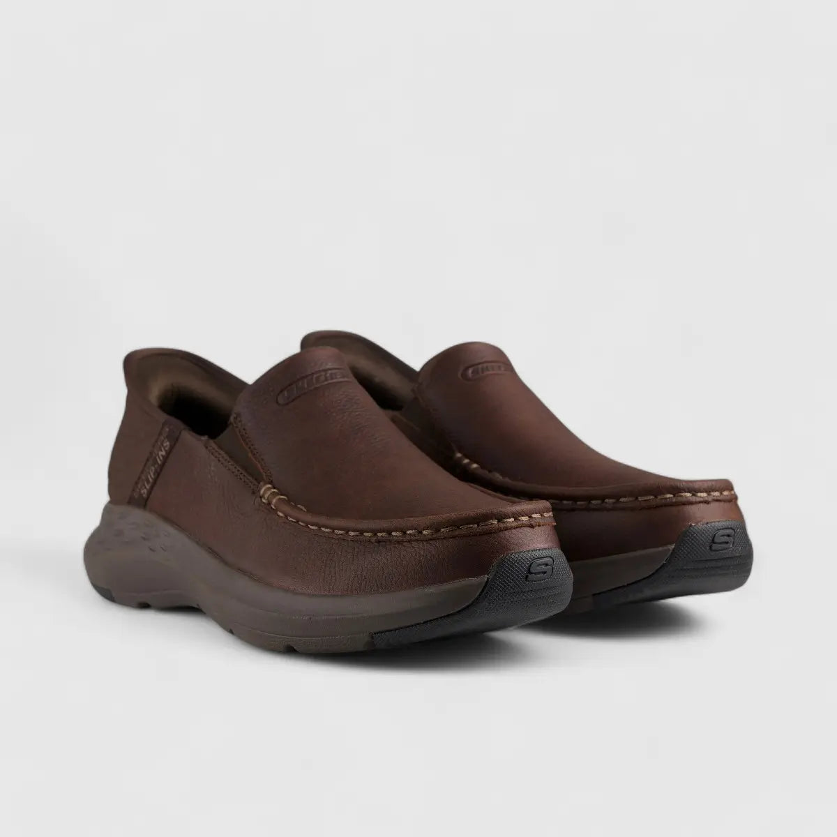 Skechers Comfort Slip Ons Brown 204866 SM52 Slip-ons | familyshoecentre