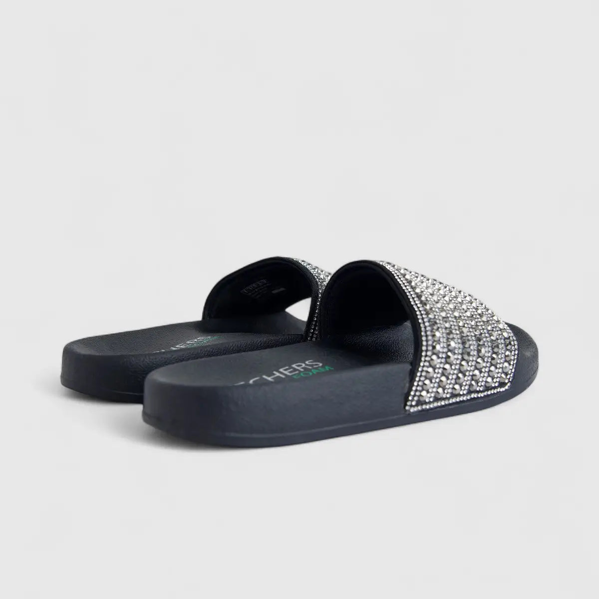 Skechers Ladies Bling Slide Pop Ups Rocker Glam 119193 Black SW107