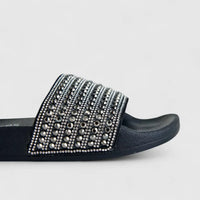 Skechers Ladies Bling Slide Pop Ups Rocker Glam 119193 Black SW107