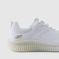 Skechers Ladies Bobs Geo White 117422 Sneakers | familyshoecentre