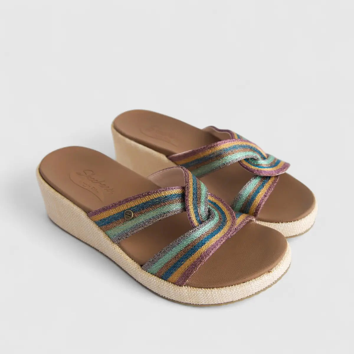 Skechers Ladies Comfort Push In Wedge Arch Fit Beverlee 119259 Multi SW113