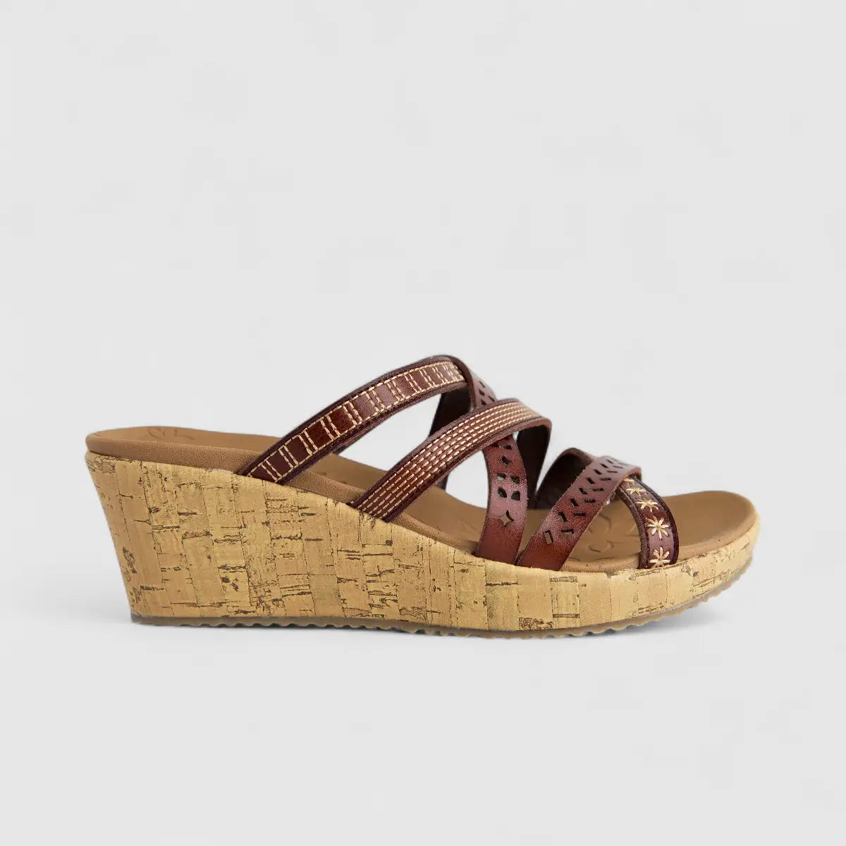 Skechers Ladies Comfort Push In Wedge Beverlee 119353 Chocolate SW114