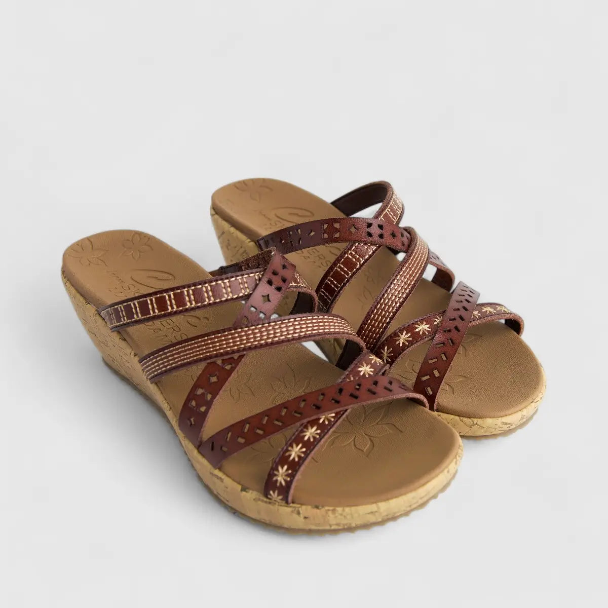 Skechers Ladies Comfort Push In Wedge Beverlee 119353 Chocolate SW114