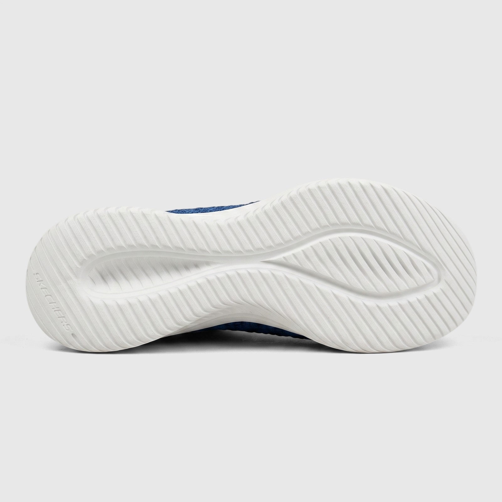 Skechers Ladies Comfort Slip Ins Sneaker Ultra Flex 3.0 149709 Navy, showing the white sole with its ribbed pattern.