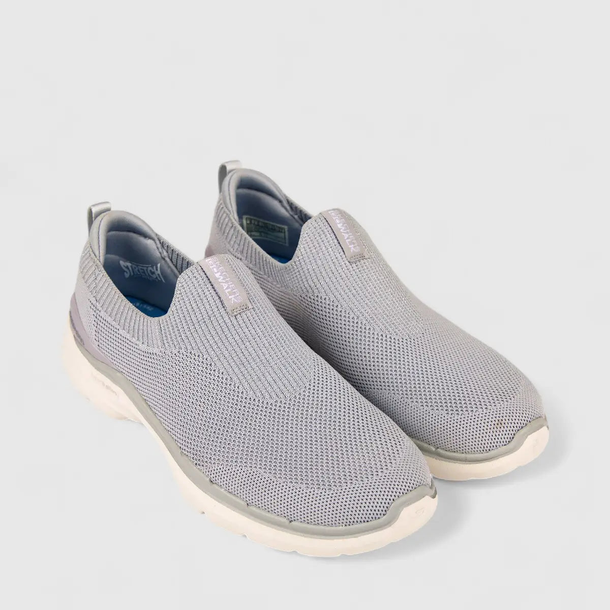 Skechers Ladies Comfort Slip on Go Walk 6 124530 Light Grey SW67 Sneakers | familyshoecentre