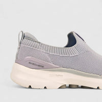 Skechers Ladies Comfort Slip on Go Walk 6 124530 Light Grey SW67 Sneakers | familyshoecentre