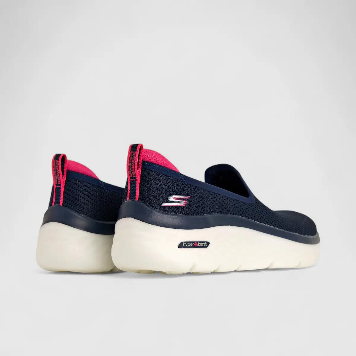 Skechers Ladies Comfort Slip On Go Walk Hyper Burst 124273 Navy Pink SW95
