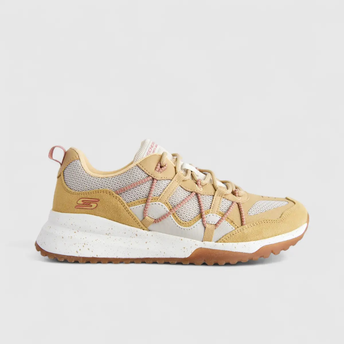 Skechers Ladies Comfort Sneaker Bobs Sqaud 3 117188 Wheat Tan SW120