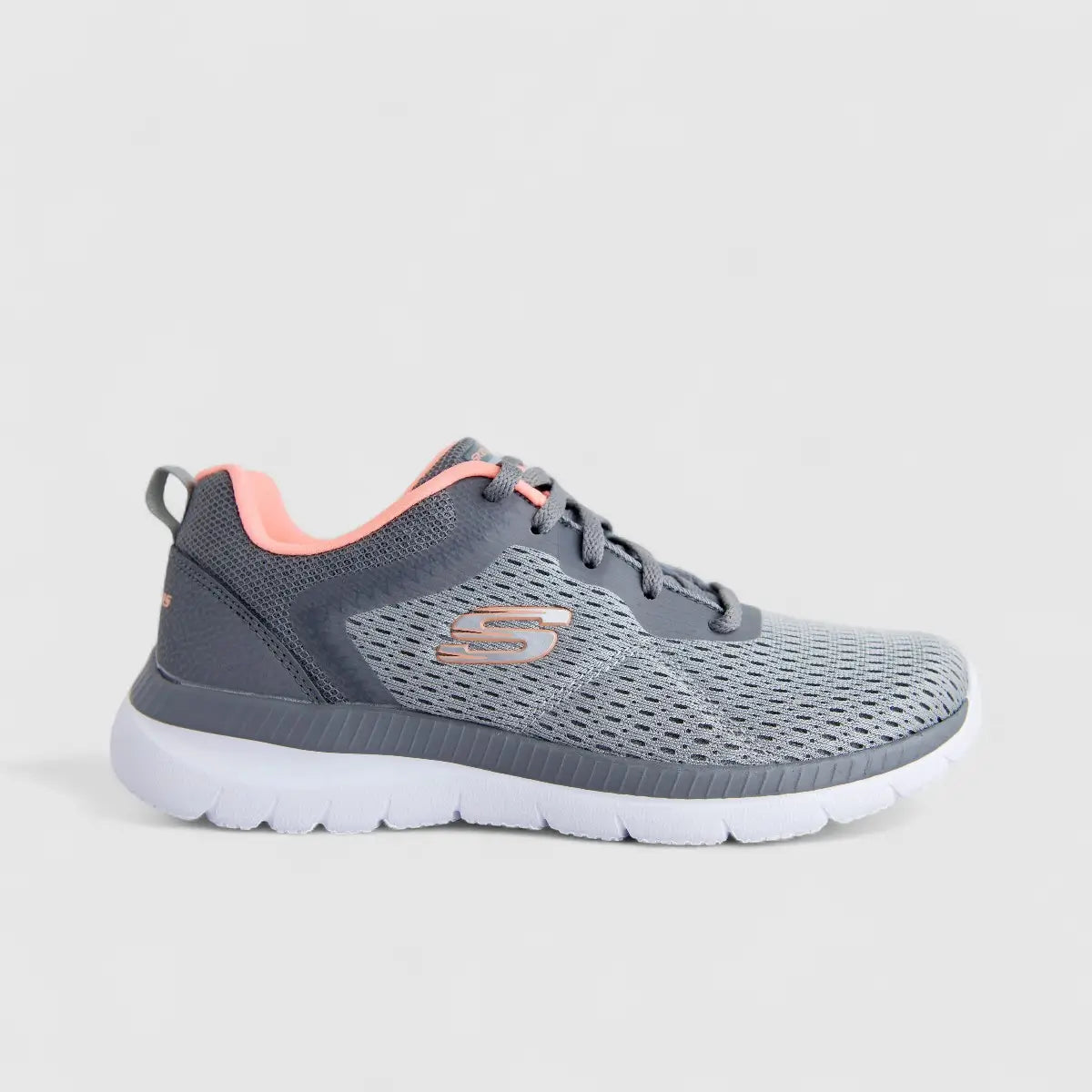 Skechers Ladies Comfort Sneaker Bountiful 12607 Grey Coral SW122