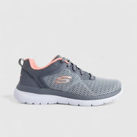 Skechers Ladies Comfort Sneaker Bountiful 12607 Grey Coral SW122