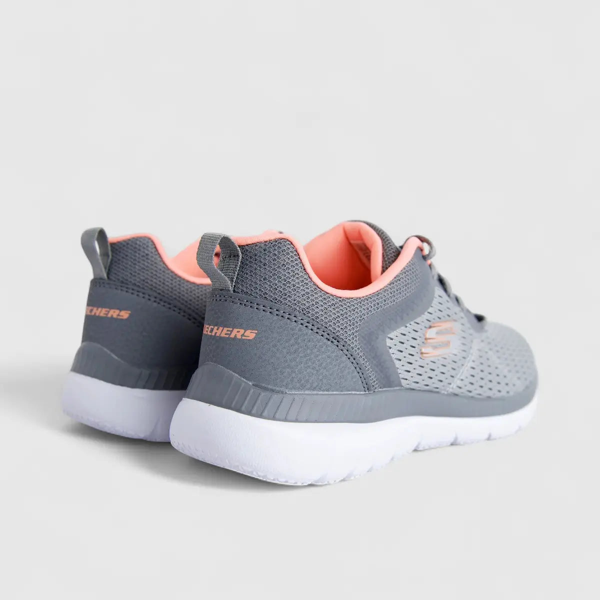 Skechers Ladies Comfort Sneaker Bountiful 12607 Grey Coral SW122