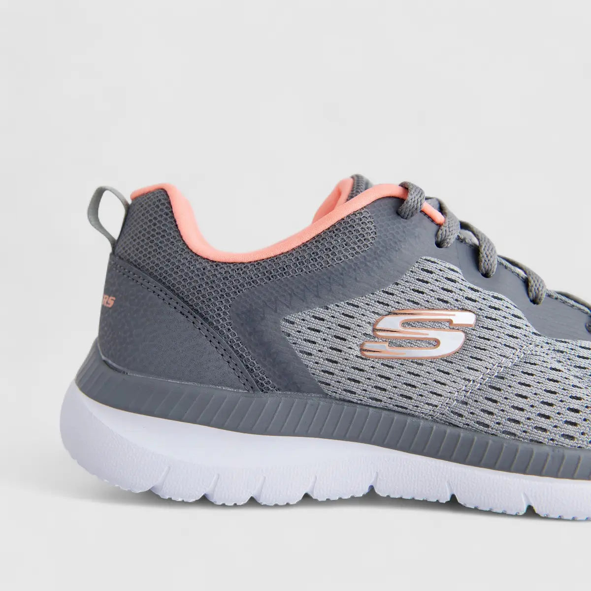 Skechers Ladies Comfort Sneaker Bountiful 12607 Grey Coral SW122