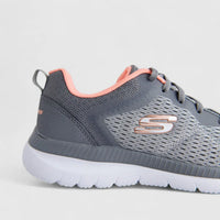 Skechers Ladies Comfort Sneaker Bountiful 12607 Grey Coral SW122