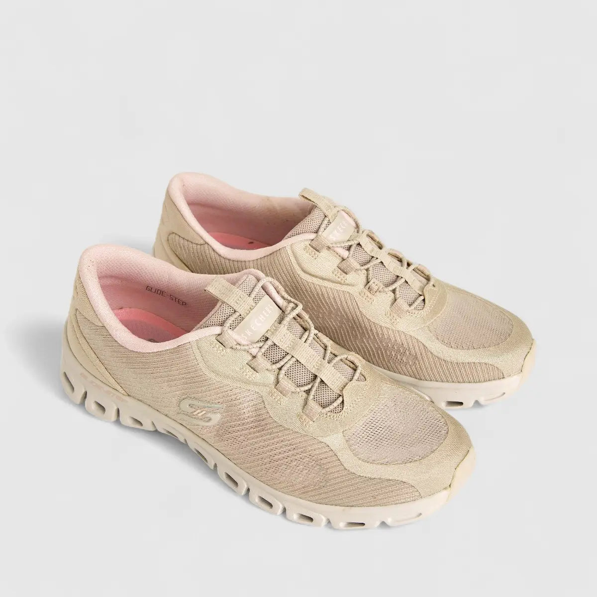 Skechers Ladies Comfort Sneaker Glide Step 104332 Taupe Pink SW85