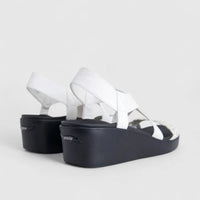 Skechers Ladies Comfort Wedge Sandal Arch Fit Rumble 119526 White SW130