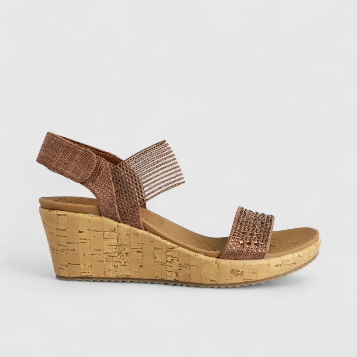 Skechers Ladies Comfort Wedge Sandal Beverlee 119084 Brown SW133