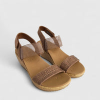 Skechers Ladies Comfort Wedge Sandal Beverlee 119084 Brown SW133