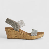 Skechers Ladies Comfort Wedge Sandal Beverlee 119084 Taupe SW106