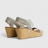 Skechers Ladies Comfort Wedge Sandal Beverlee 119084 Taupe SW106