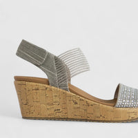 Skechers Ladies Comfort Wedge Sandal Beverlee 119084 Taupe SW106