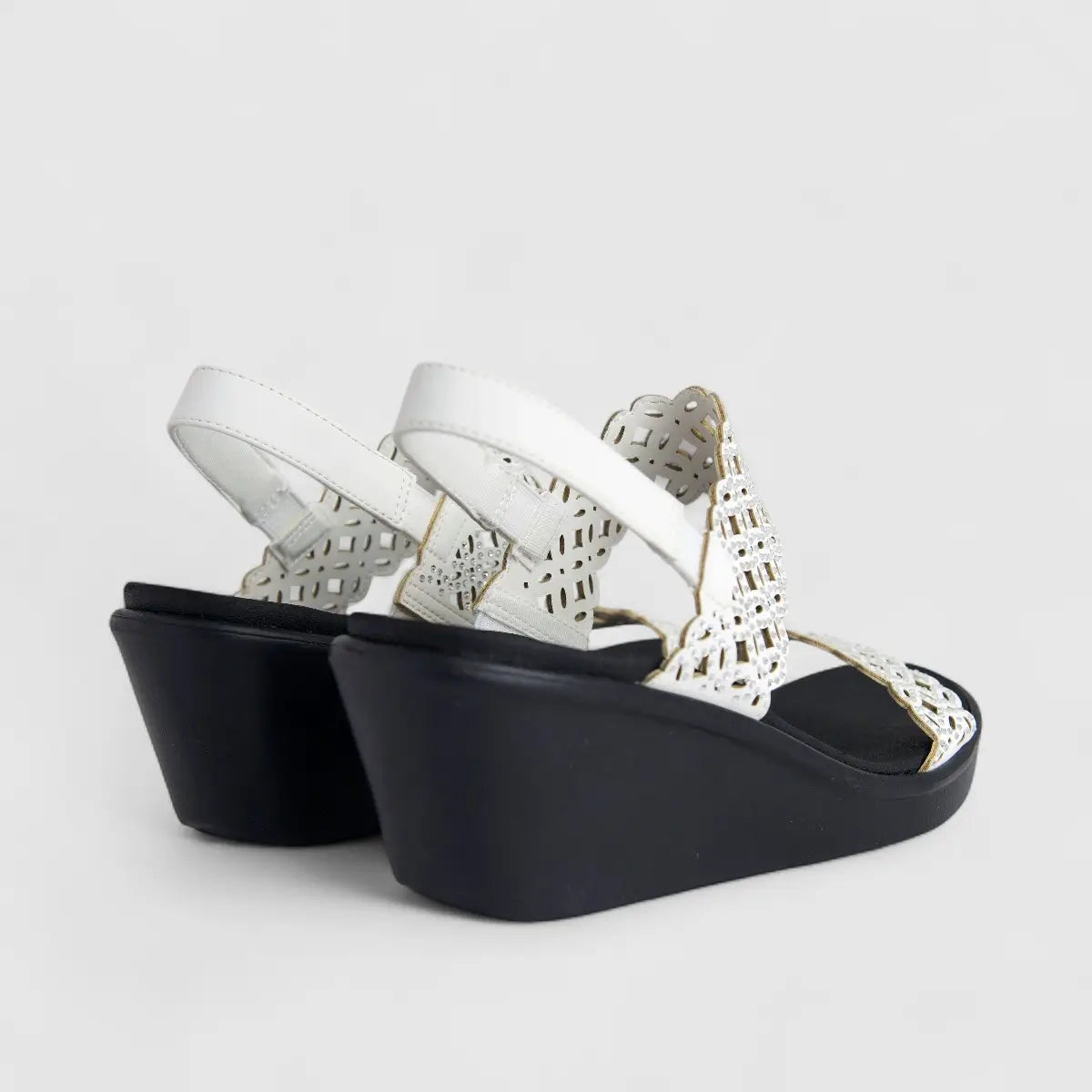 Skechers Ladies Comfort Wedge Sandal Rumble On Sassy Dayz119147 White SW132