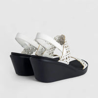 Skechers Ladies Comfort Wedge Sandal Rumble On Sassy Dayz119147 White SW132