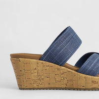 Skechers Ladies Comfort Wedge Slip On Beverlee 119077 Navy SW105
