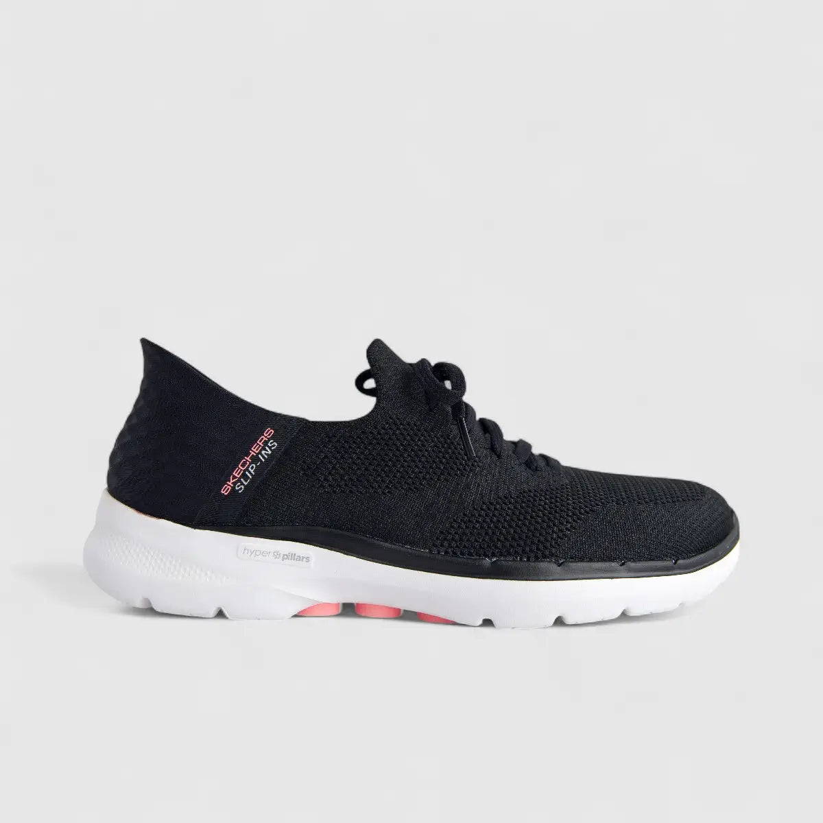 Skechers Ladies Slip Ins Comfort Sneaker Go Walk 6 124568 Black Hot Pink SW116