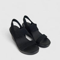Skechers Ladies Comfort Wedge Sandal Rumble on 119601 Black SW74