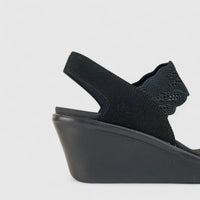 Skechers Ladies Comfort Wedge Sandal Rumble on 119601 Black SW74
